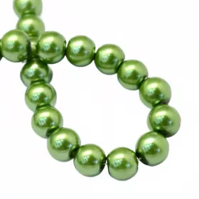 Voskované perle 8 mm, 105 ks, zelená č. 13