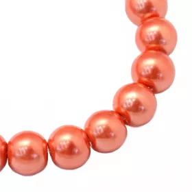 Voskované perle 8 mm, 106 ks, tmavě korálová