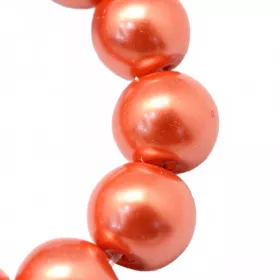 Voskované perle 8 mm, 106 ks, tmavě korálová