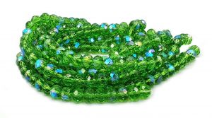 Slavík 3x2 mm, 130 ks, zelená s duhovým pokovem