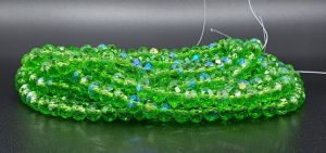 Slavík 3x2 mm, 130 ks, zelená s duhovým pokovem