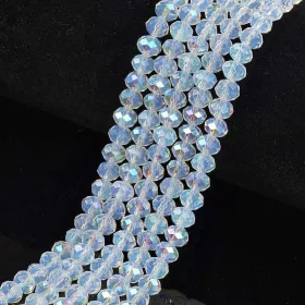 Slavík 3x2 mm, 130 ks, imitace opálu s AB pokovem