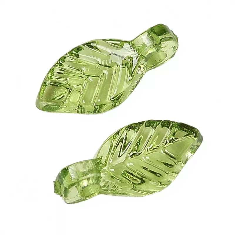 Akrylové lístky 10,5x5x3,5 mm, 50 ks, olivově zelené