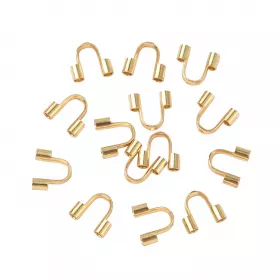 Koncovka na lanko z chirurgické oceli 4,8x5,5x1,6 mm, 10 ks, zlaceno 18 kt zlatem