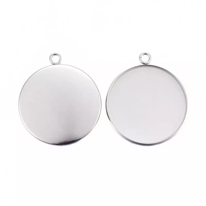 Přívěsek s lůžkem 30 mm, chirurgická ocel 304