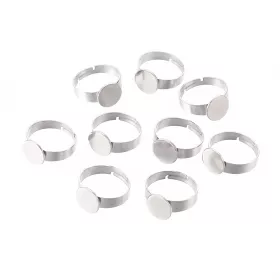 Prsten s ploškou k nalepení 8 mm, chirurgická ocel 304, velikost 17 mm