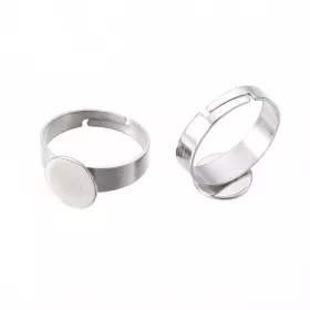 Prsten s ploškou k nalepení 8 mm, chirurgická ocel 304, velikost 17 mm