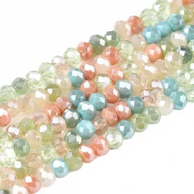 Skleněné broušené korálky 2,5x2 mm, 180 ks, mix. barev plnobarevné s lustrovým pokovem