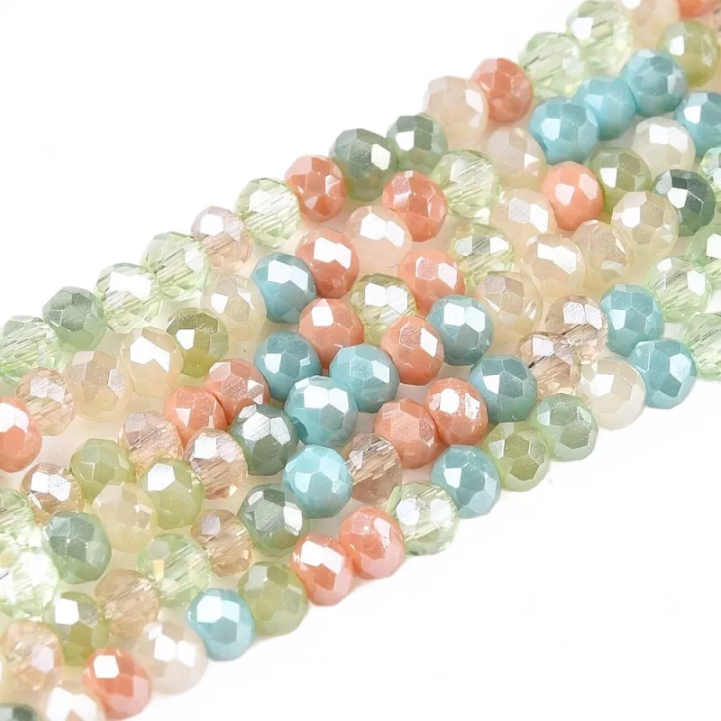 Skleněné broušené korálky 2,5x2 mm, 180 ks, mix. barev plnobarevné s lustrovým pokovem