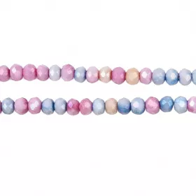 Skleněné broušené korálky 3x2,5 mm, 140 ks, plnobarevná mix barev s AB pokovem Skleněné broušené korálky 3x2,5 mm, 140 ks, plnobarevná mix barev s AB pokovem