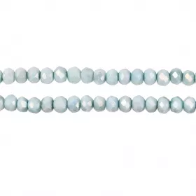 Skleněné broušené korálky 3x2,5 mm, 140 ks, plnobarevná akvamarínová s AB pokovem Skleněné broušené korálky 3x2,5 mm, 140 ks, plnobarevná akvamarínová s AB pokovem
