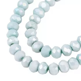 Skleněné broušené korálky 3x2,5 mm, 140 ks, plnobarevná akvamarínová s AB pokovem Skleněné broušené korálky 3x2,5 mm, 140 ks, plnobarevná akvamarínová s AB pokovem