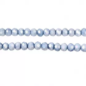 Skleněné broušené korálky 3x2,5 mm, 140 ks, plnobarevná světle modrá s AB pokovem Skleněné broušené korálky 3x2,5 mm, 140 ks, plnobarevná světle modrá s AB pokovem