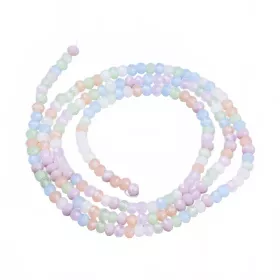 Skleněné broušené korálky 3x2,5 mm, 180 ks, mléčný mix barev