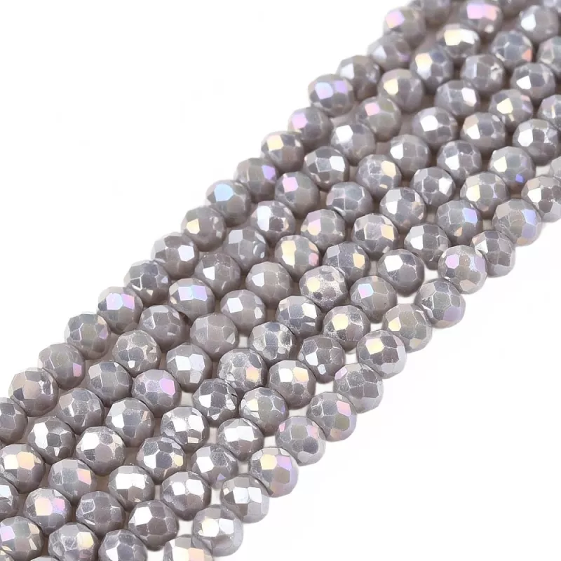 Slavík 2,5x2 mm, 130 ks, plnobarevná šedá s duhovým pokovem