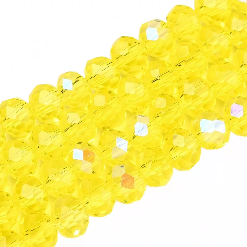 Slavík 3x2 mm, 149 ks, žlutá s duhovým pokovem