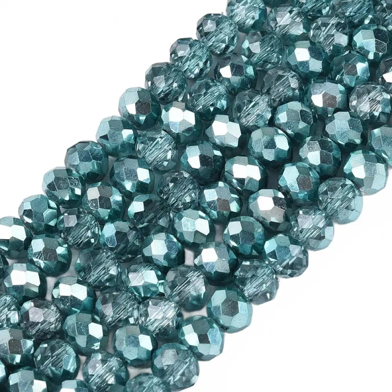 Slavík 4,5x4 mm, 112 ks, zelenomodrá se zelenomodrým pokovem