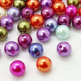 Imitace perel 6 mm, 50 ks, mix barev