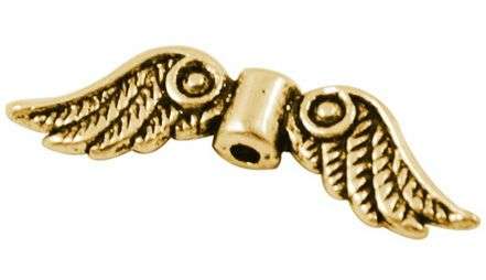 Křídla anděla 23x7 mm, 50 ks, antik zlatá