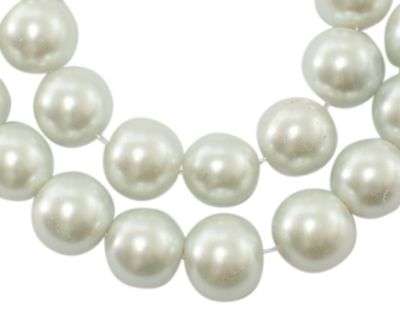 Voskované perle 6 mm , 140 ks - bílá