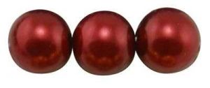 Voskované perle 8 mm, 110 ks, tmavě červená