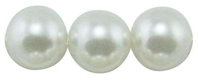 Voskované perle 4 mm, 216 ks - bílá