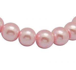 Voskované perle 6 mm , 140 ks - růžová
