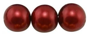 Voskované perle 4 mm, 216 ks, tmavě červená