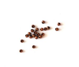 Korálek kovový 3 mm, 100 ks, měděný