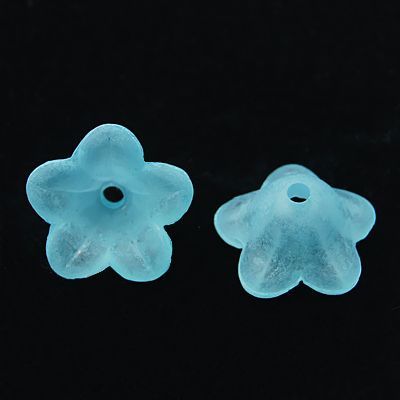Akrylový zvonek 13x7 mm, 2 ks, tyrkysová