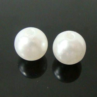 Imitace perly 6 mm, 50 ks, bílá
