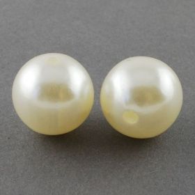 Imitace perly 6 mm, 50 ks, krémová