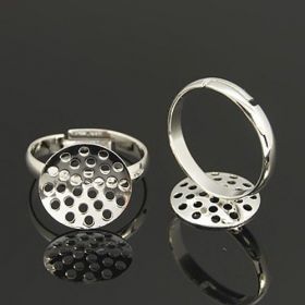 Prsten se sítkem 14 mm,  stříbrná barva