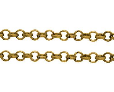 Řetízek kulatá očka 4 mm, 1m, zlatý