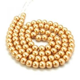 Voskované perle 4 mm ,  216 ks - zlatá