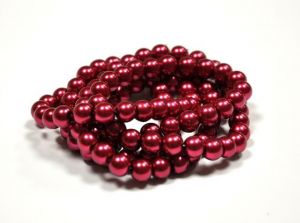 Voskované perle 8 mm , 110 ks - marsala