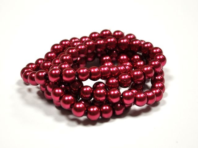 Voskované perle 8 mm , 110 ks - marsala