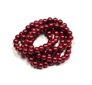 Voskované perle 8 mm , 110 ks - marsala