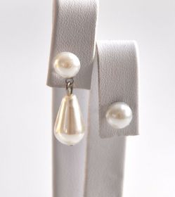 Akrylové kabošony 7 mm - imitace perly, 50 ks, bílé