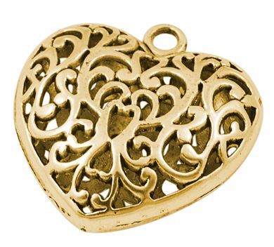 Srdce velké 36 mm, antik zlatá