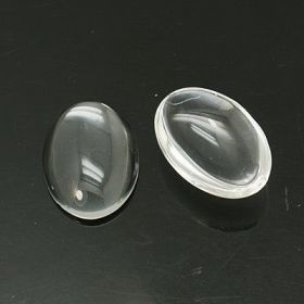 Skleněný kabošon 18x13 mm, 10 ks, čirý