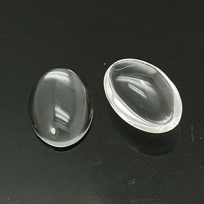 Skleněný kabošon 18x13 mm, čirý