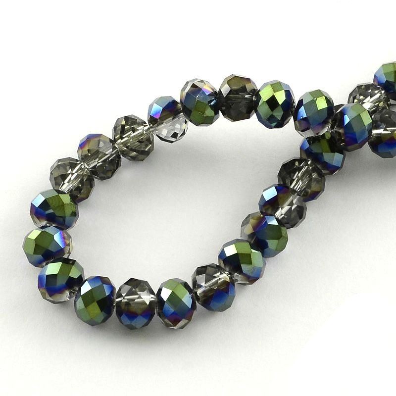 Slavík 6x4 mm, 95 ks, šedá s modrozeleným pokovem