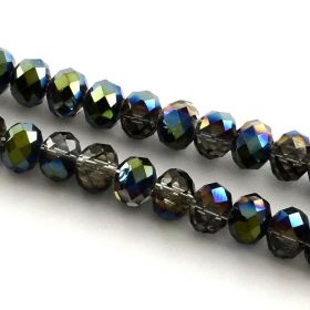 Slavík 6x4 mm, 95 ks, šedá s modrozeleným pokovem