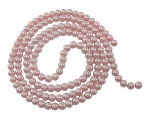 Voskované perle 8 mm,110 ks, velmi světle růžová