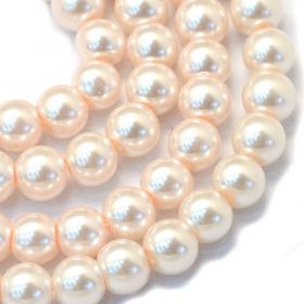 Voskované perle 6 mm, 145 ks, antik bílá