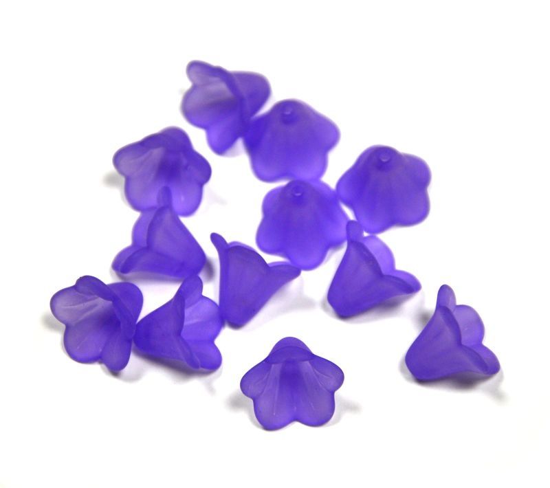 Akrylový zvonek 14x10 mm, 2 ks, fialový