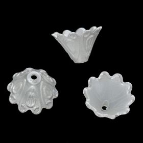 Akrylové zvonky 15x10 mm, 20 ks, bílé