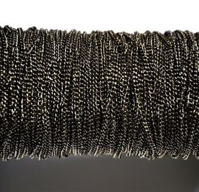 Řetízek 2,5x1,6 mm, plochý, broušený , 1 m, černý