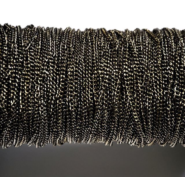 Řetízek 2,5x1,6 mm, plochý, broušený , 1 m, černý